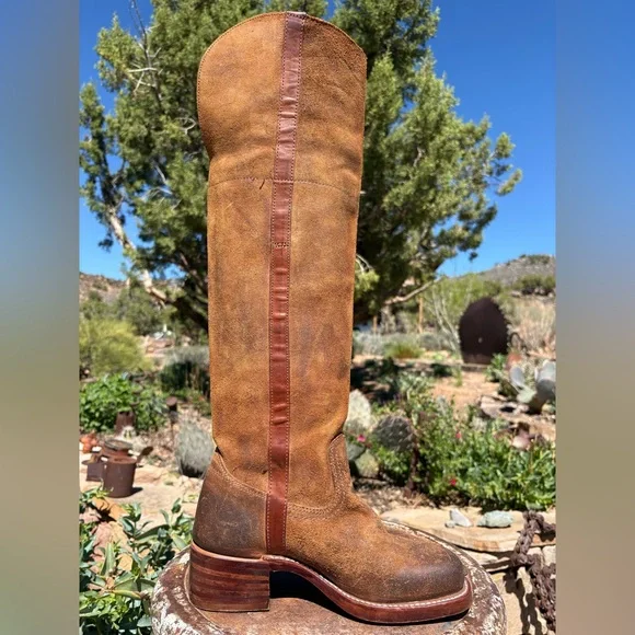 NWT FRYE πΊπΈ Campus OTK Suede Tall Vintage Boots - Picture 4 of 16